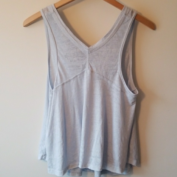 Free People Flowy Vneck Trapeze Tank Blue Small - Picture 4 of 8